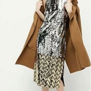 J Crew Silver + Gold Chevron Sequins NWT